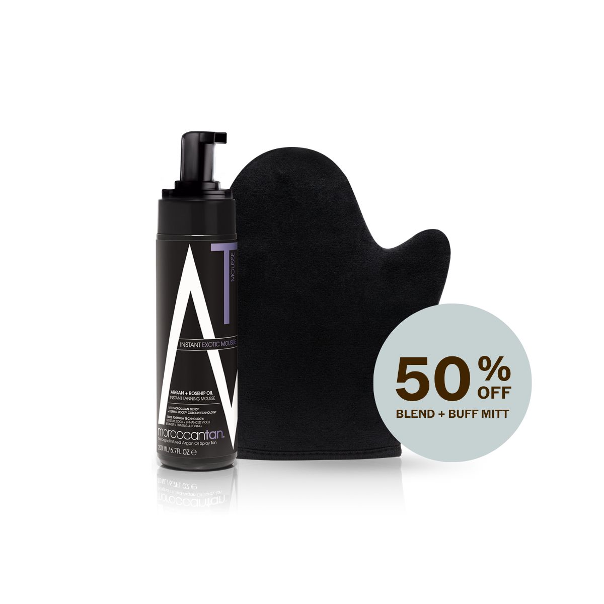 Exotic Tanning Mousse 200ml + Blend & Buff Mitt Bundle